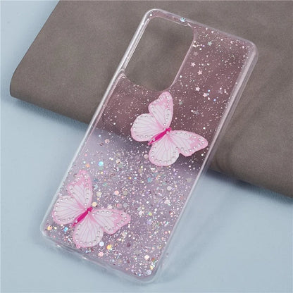 AW Series Case for Samsung Galaxy A23 5G (Global Version) / A23 4G Shell Sparkle Epoxy Butterfly Decor Big Rear Lens Hole Phone Cover