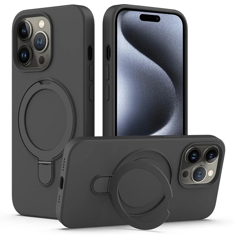 For iPhone 15 Pro Max Kickstand Phone Case Compatible with MagSafe Grey