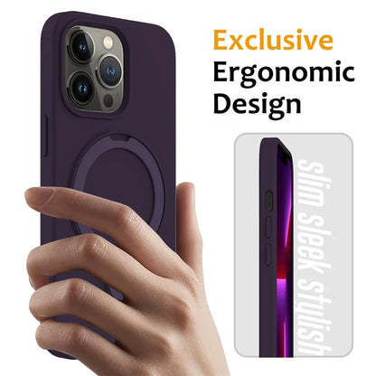 For iPhone 14 Pro Max Kickstand Case PC + Silicone Cover Compatible with MagSafe