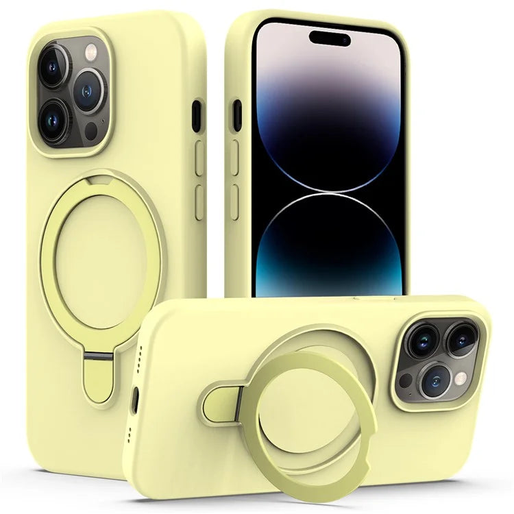 For iPhone 14 Pro Max Kickstand Case PC + Silicone Cover Compatible with MagSafe