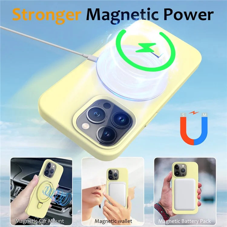 For iPhone 14 Pro Max Kickstand Case PC + Silicone Cover Compatible with MagSafe