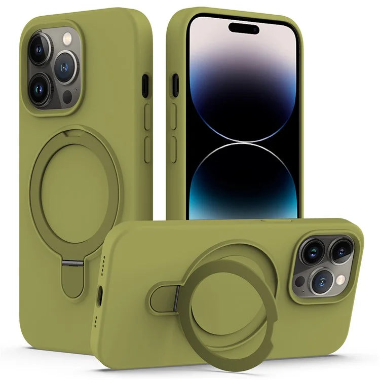 For iPhone 14 Pro Max Kickstand Case PC + Silicone Cover Compatible with MagSafe