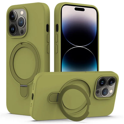 For iPhone 14 Pro Max Kickstand Case PC + Silicone Cover Compatible with MagSafe
