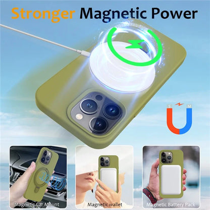 For iPhone 14 Pro Max Kickstand Case PC + Silicone Cover Compatible with MagSafe