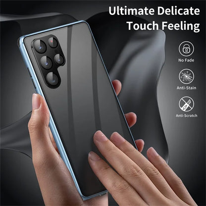 For Samsung Galaxy S24 Ultra Privacy Phone Case Tempered Glass+PC Magnetic Cover (No Fingerprint Unlock)