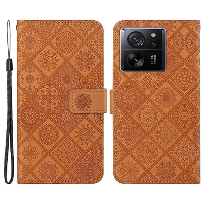 For Xiaomi 13T / 13T Pro / Redmi K60 Ultra Case Wallet Stand Imprinted Leather Phone Cover