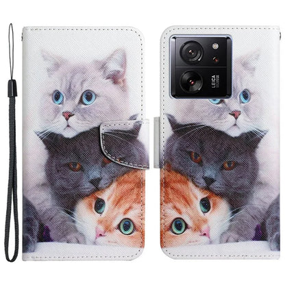 For Xiaomi 13T / 13T Pro / Redmi K60 Ultra Cell Phone Case PU Leather Cross Texture Stand Cover