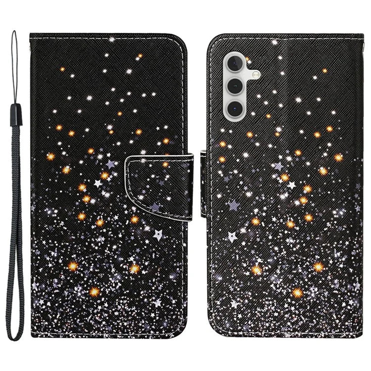 For Samsung Galaxy A15 5G Case PU Leather Pattern Printing Wallet Phone Cover with Strap