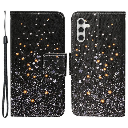 For Samsung Galaxy A15 5G Case PU Leather Pattern Printing Wallet Phone Cover with Strap