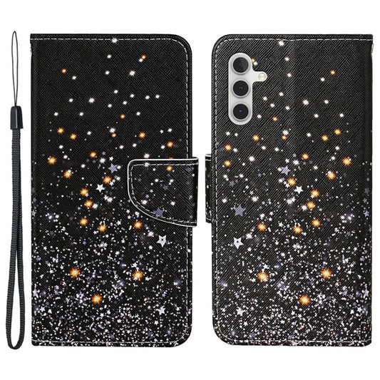 For Samsung Galaxy A15 5G Case PU Leather Pattern Printing Wallet Phone Cover with Strap