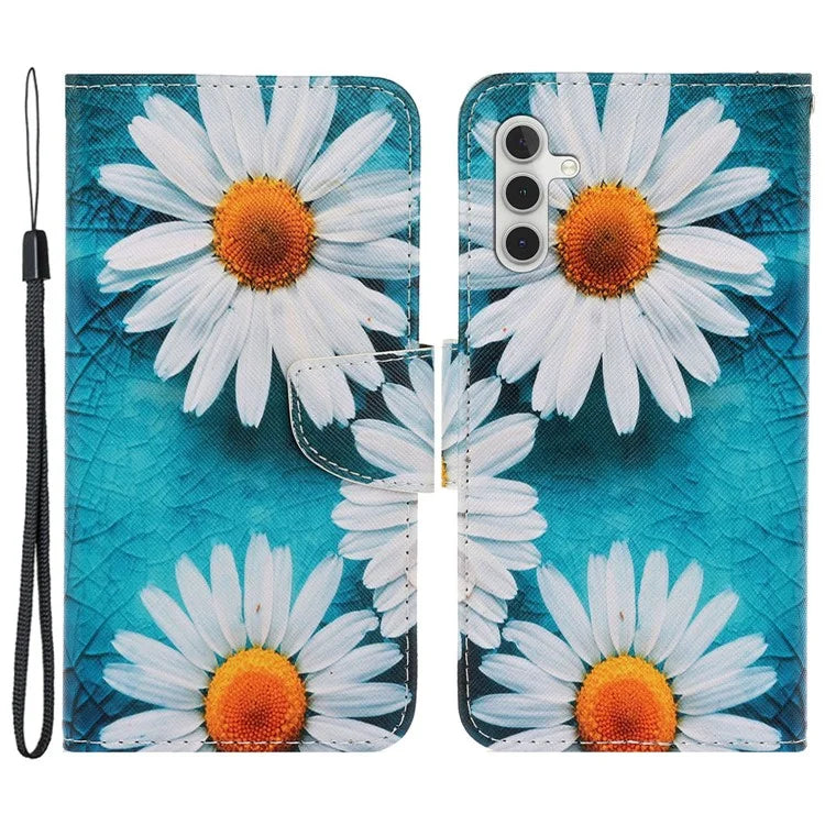For Samsung Galaxy A15 5G Case PU Leather Pattern Printing Wallet Phone Cover with Strap