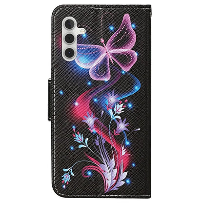 For Samsung Galaxy A15 5G Case PU Leather Pattern Printing Wallet Phone Cover with Strap