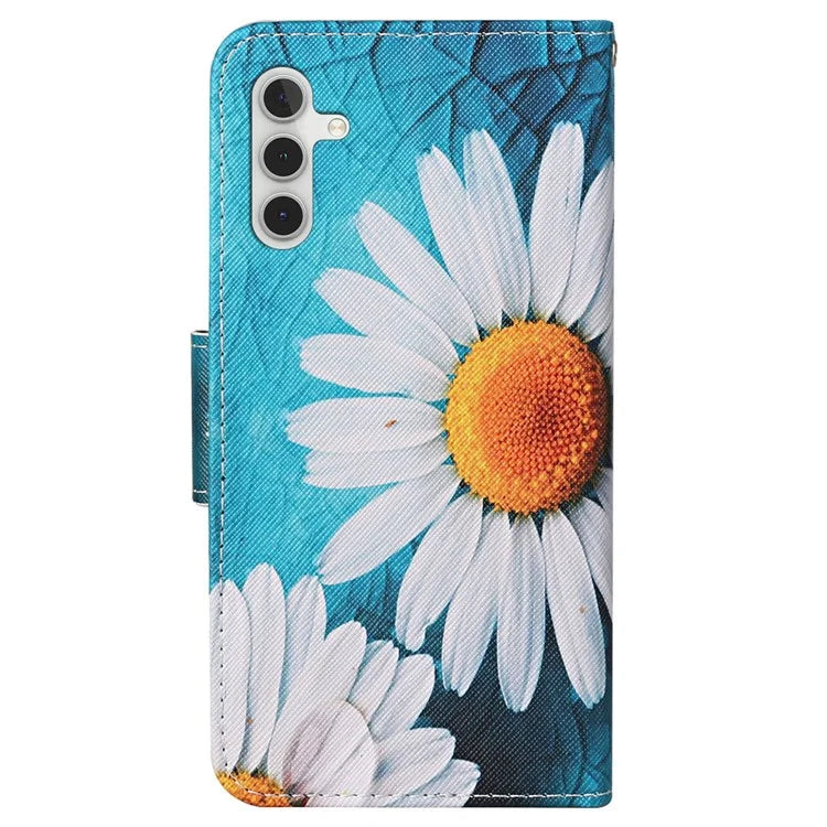For Samsung Galaxy A15 5G Case PU Leather Pattern Printing Wallet Phone Cover with Strap