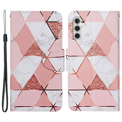 For Samsung Galaxy A15 5G Case PU Leather Pattern Printing Wallet Phone Cover with Strap