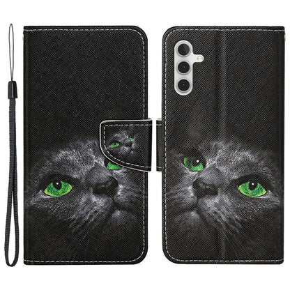 For Samsung Galaxy A15 5G Case PU Leather Pattern Printing Wallet Phone Cover with Strap