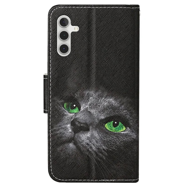 For Samsung Galaxy A15 5G Case PU Leather Pattern Printing Wallet Phone Cover with Strap