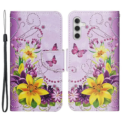 For Samsung Galaxy A15 5G Case PU Leather Pattern Printing Wallet Phone Cover with Strap