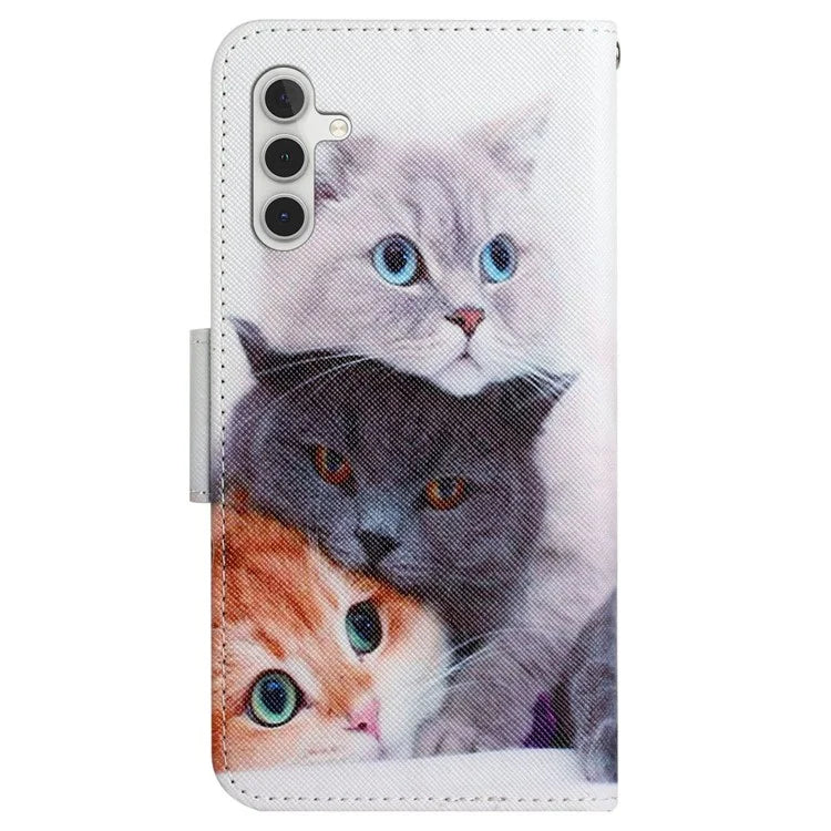 For Samsung Galaxy A15 5G Case PU Leather Pattern Printing Wallet Phone Cover with Strap