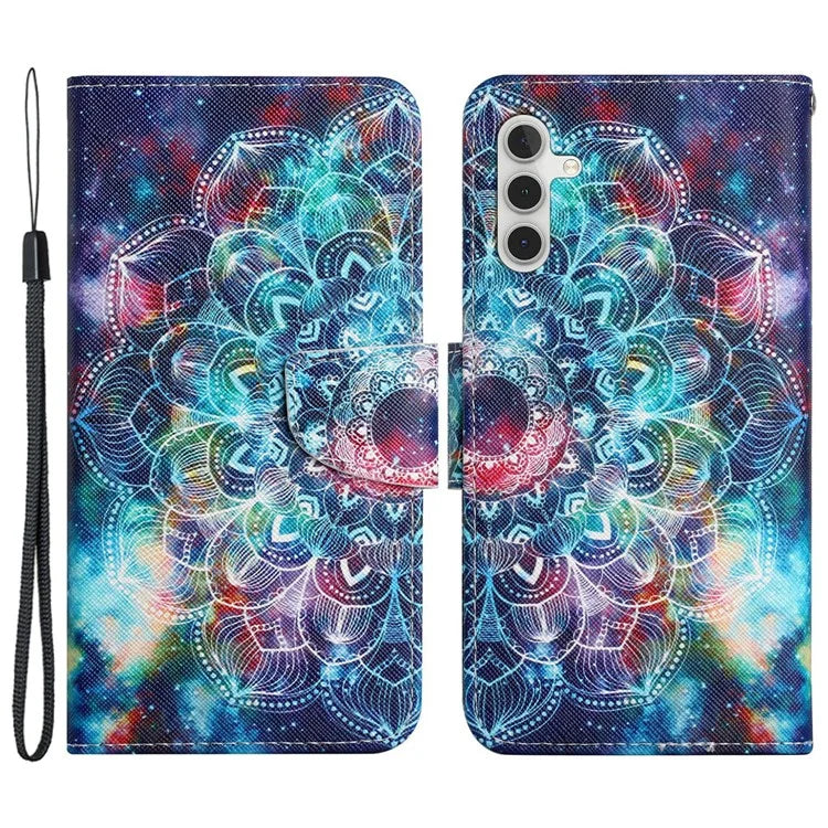 For Samsung Galaxy A15 5G Case PU Leather Pattern Printing Wallet Phone Cover with Strap