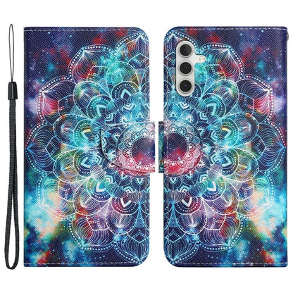 For Samsung Galaxy A15 5G Case PU Leather Pattern Printing Wallet Phone Cover with Strap