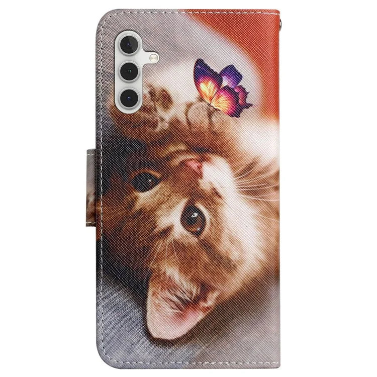 For Samsung Galaxy A15 5G Case PU Leather Pattern Printing Wallet Phone Cover with Strap