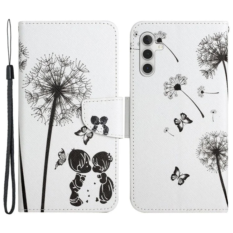 For Samsung Galaxy A15 5G Case PU Leather Pattern Printing Wallet Phone Cover with Strap
