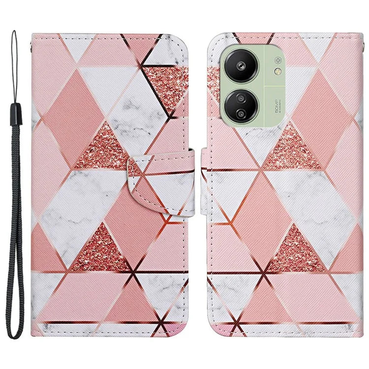 For Xiaomi Redmi 13C 4G / 5G / Poco C65 4G Leather Case Pattern Printing Phone Wallet Cover