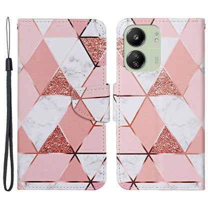 For Xiaomi Redmi 13C 4G / 5G / Poco C65 4G Leather Case Pattern Printing Phone Wallet Cover