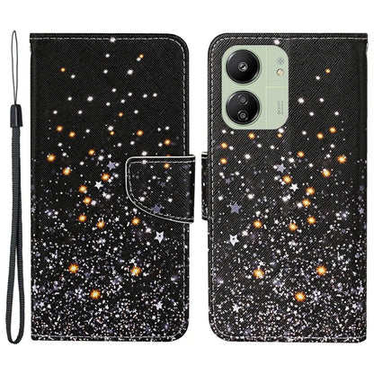 For Xiaomi Redmi 13C 4G / 5G / Poco C65 4G Leather Case Pattern Printing Phone Wallet Cover