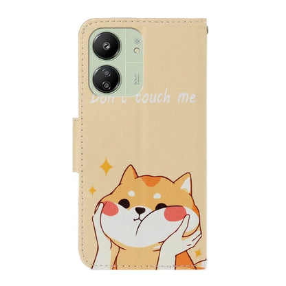 For Xiaomi Redmi 13C 4G / 5G / Poco C65 4G Leather Case Pattern Printing Phone Wallet Cover