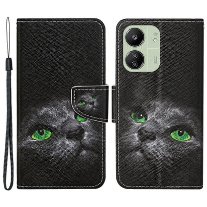 For Xiaomi Redmi 13C 4G / 5G / Poco C65 4G Leather Case Pattern Printing Phone Wallet Cover