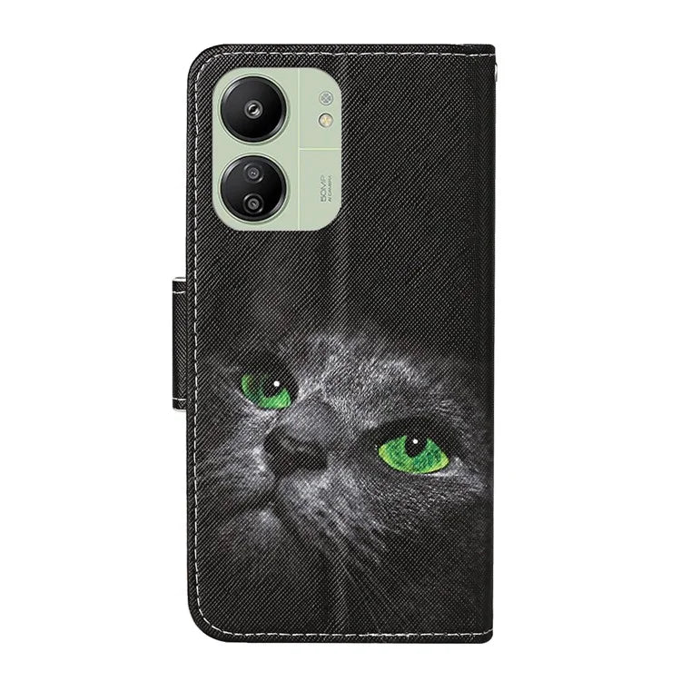 For Xiaomi Redmi 13C 4G / 5G / Poco C65 4G Leather Case Pattern Printing Phone Wallet Cover