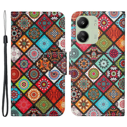 For Xiaomi Redmi 13C 4G / 5G / Poco C65 4G Leather Case Pattern Printing Phone Wallet Cover