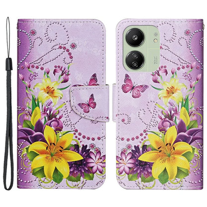 For Xiaomi Redmi 13C 4G / 5G / Poco C65 4G Leather Case Pattern Printing Phone Wallet Cover