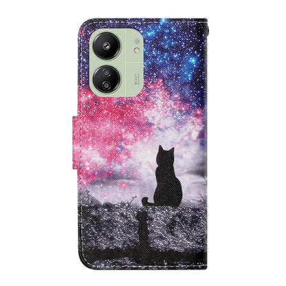 For Xiaomi Redmi 13C 4G / 5G / Poco C65 4G Leather Case Pattern Printing Phone Wallet Cover