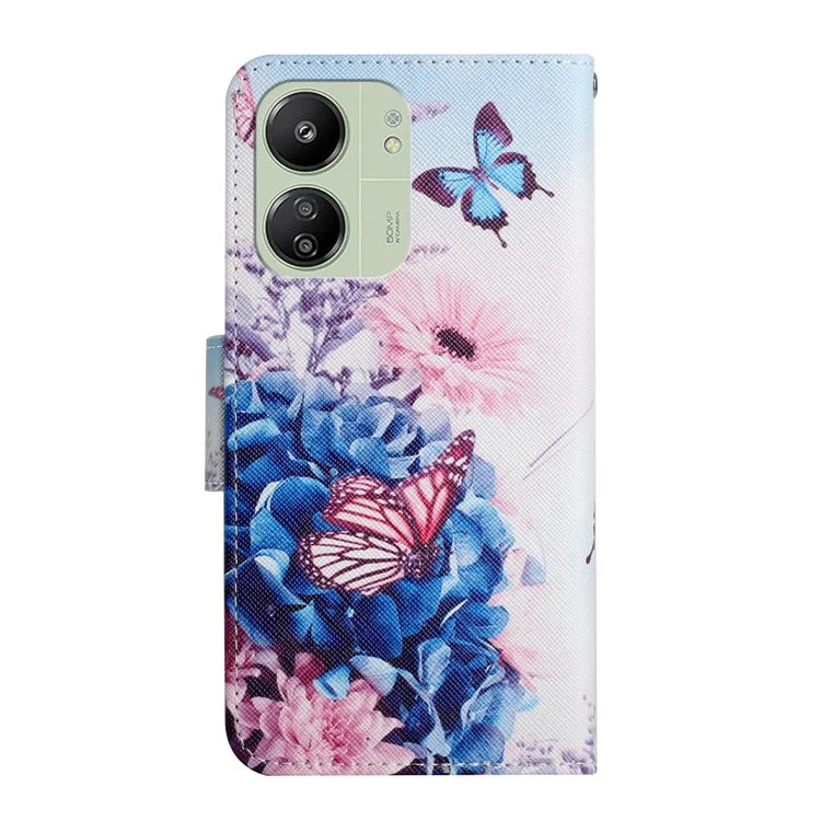 For Xiaomi Redmi 13C 4G / 5G / Poco C65 4G Leather Case Pattern Printing Phone Wallet Cover