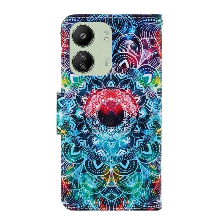 For Xiaomi Redmi 13C 4G / 5G / Poco C65 4G Leather Case Pattern Printing Phone Wallet Cover
