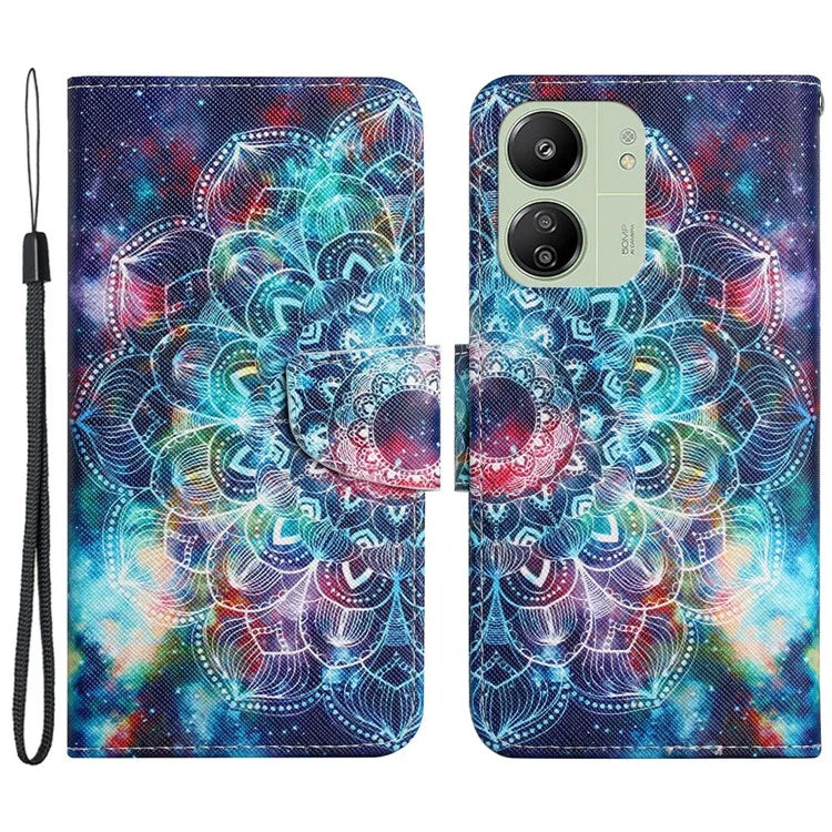 For Xiaomi Redmi 13C 4G / 5G / Poco C65 4G Leather Case Pattern Printing Phone Wallet Cover