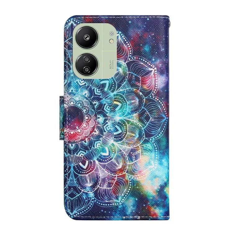 For Xiaomi Redmi 13C 4G / 5G / Poco C65 4G Leather Case Pattern Printing Phone Wallet Cover