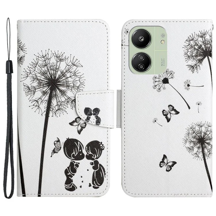 For Xiaomi Redmi 13C 4G / 5G / Poco C65 4G Leather Case Pattern Printing Phone Wallet Cover