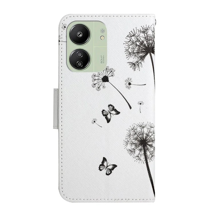 For Xiaomi Redmi 13C 4G / 5G / Poco C65 4G Leather Case Pattern Printing Phone Wallet Cover