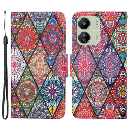 For Xiaomi Redmi 13C 4G / 5G / Poco C65 4G Leather Case Pattern Printing Phone Wallet Cover