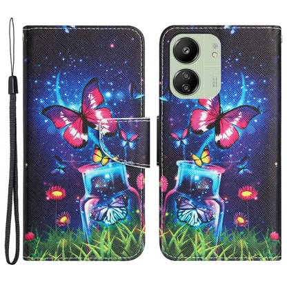 For Xiaomi Redmi 13C 4G / 5G / Poco C65 4G Case Pattern Printing Wallet Stand Leather Cover