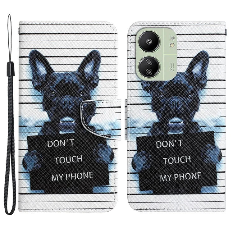For Xiaomi Redmi 13C 4G / 5G / Poco C65 4G Case Pattern Printing Wallet Stand Leather Cover