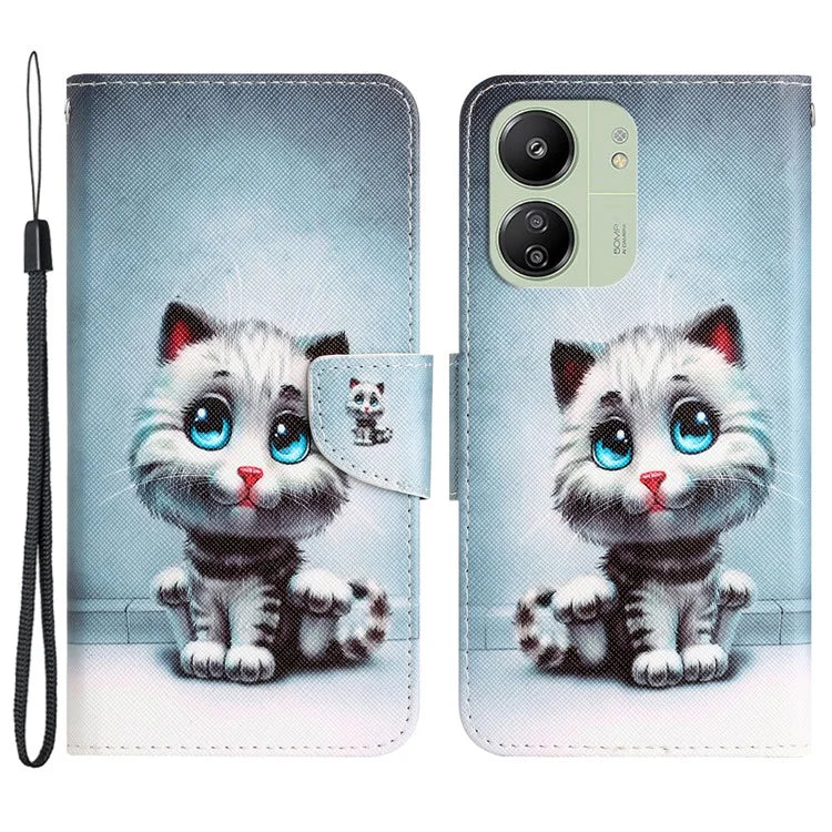 For Xiaomi Redmi 13C 4G / 5G / Poco C65 4G Case Pattern Printing Wallet Stand Leather Cover