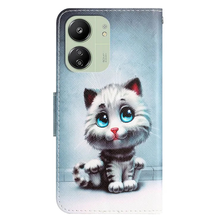 For Xiaomi Redmi 13C 4G / 5G / Poco C65 4G Case Pattern Printing Wallet Stand Leather Cover