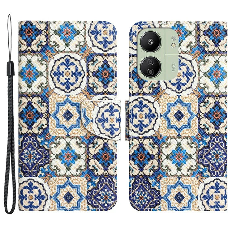 For Xiaomi Redmi 13C 4G / 5G / Poco C65 4G Case Pattern Printing Wallet Stand Leather Cover