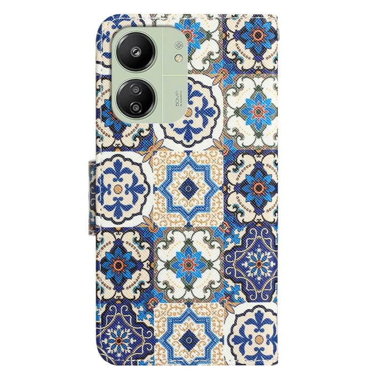 For Xiaomi Redmi 13C 4G / 5G / Poco C65 4G Case Pattern Printing Wallet Stand Leather Cover