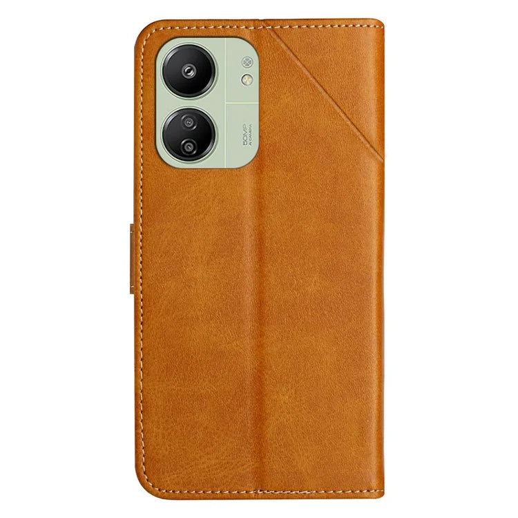 For Xiaomi Redmi 13C 4G / 5G / Poco C65 4G Case Lines Imprinted Leather Wallet Cover