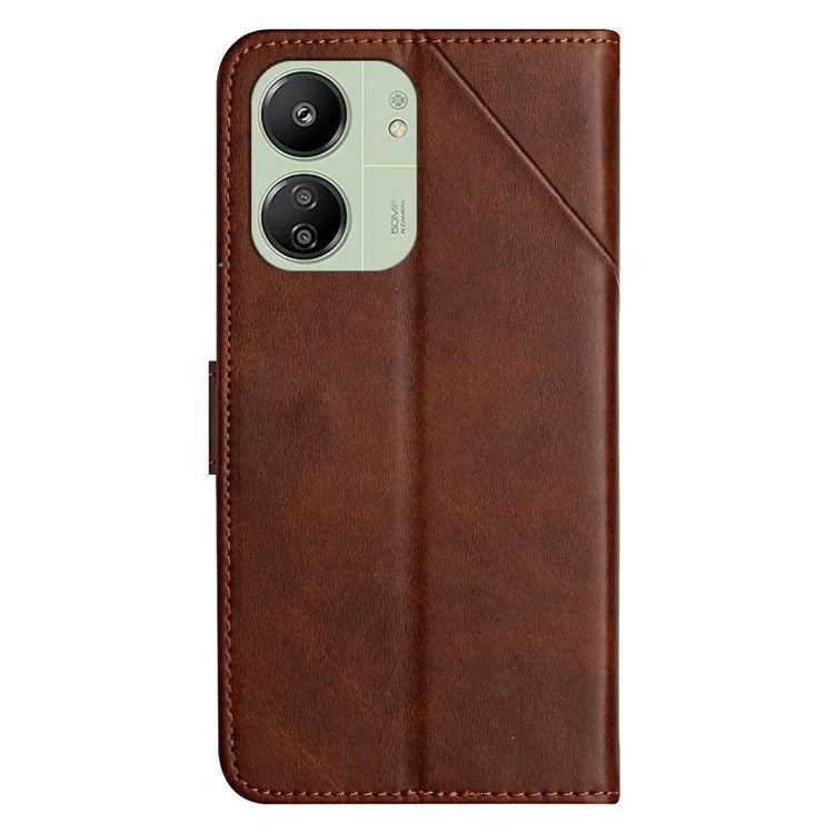 For Xiaomi Redmi 13C 4G / 5G / Poco C65 4G Case Lines Imprinted Leather Wallet Cover